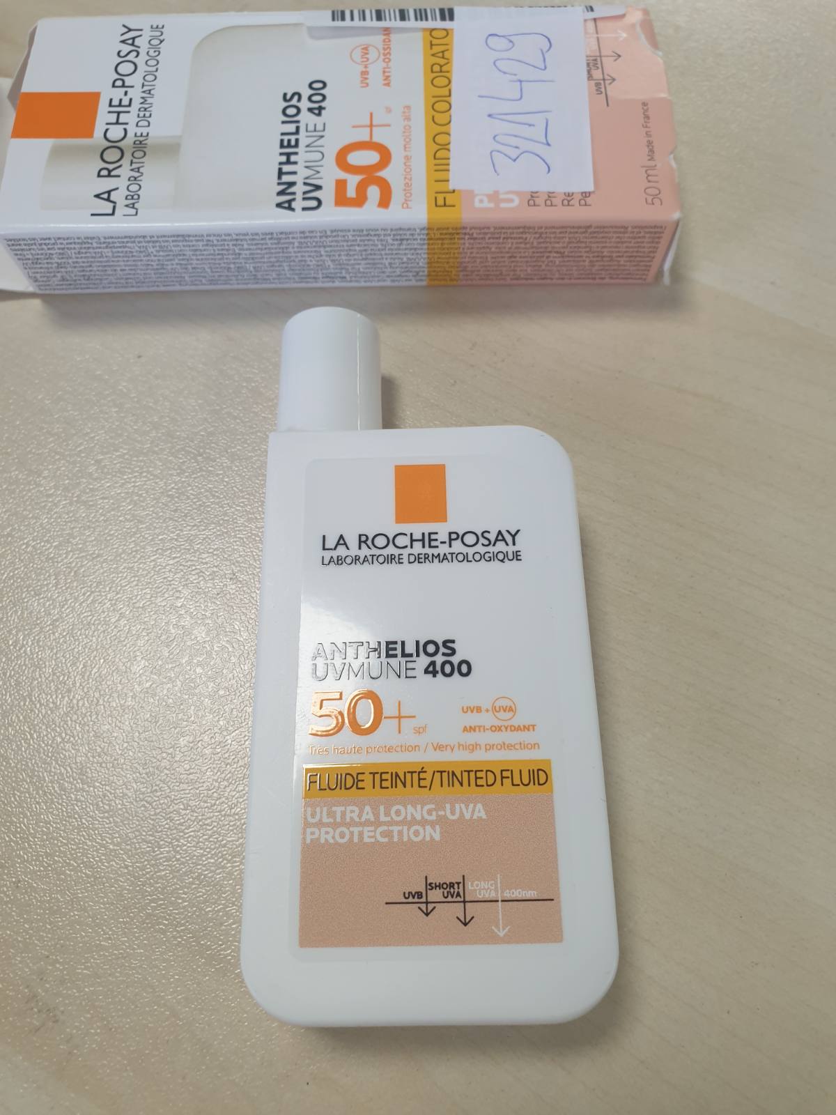 321429 - LA ROCHE-POSAY Anthelios Invisible Fluid, UVMune 400, SPF 50+, 50 ml, lëng mbrojtës nga dielli për lëkurë të ndjeshme