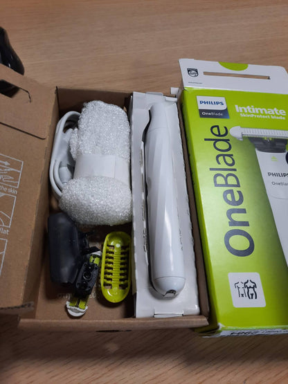 275086 - PHILIPS OneBlade Intime, rruajtje intime, rregullim dhe rruajtje me mbrojtje shtesë të lëkurës, rruajtje e ngushtë dhe e rehatshme, modeli QP1924/28