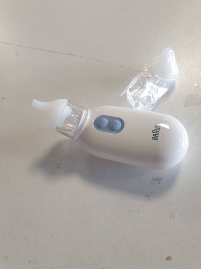 275372 - BRAUN Aspirator Nazal BNA100 | Dekongjestant për Mukusin | Thithje Elektrike | 2 Nivele Thithjeje | 2 Madhësi Maje | I përshtatshëm për të Porsalindur, Foshnje dhe Fëmijë | I sigurt për lavastovilje