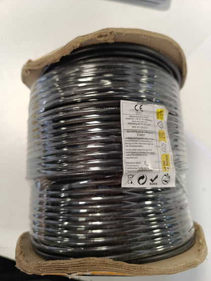 305292 - Kabllo altoparlanti 2 x 0.75 mm² e zezë 100 m me bobinë, Kabllo instalimi AC PA