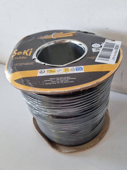 305293 - Kabllo altoparlanti 2 x 0.75 mm² e zezë 100 m me bobinë, Kabllo instalimi AC PA