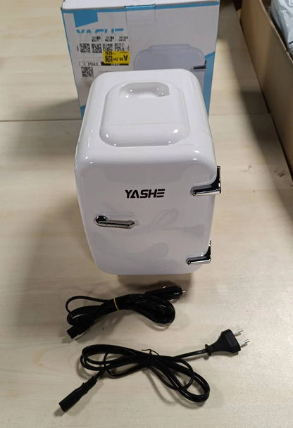 288554 - YASHE Mini Frigorifer 4L/6 Kanaçe, 220V AC/12V DC, Frigorifer Termoelektrik për Ngrohje/Ftohje, i Bardhë