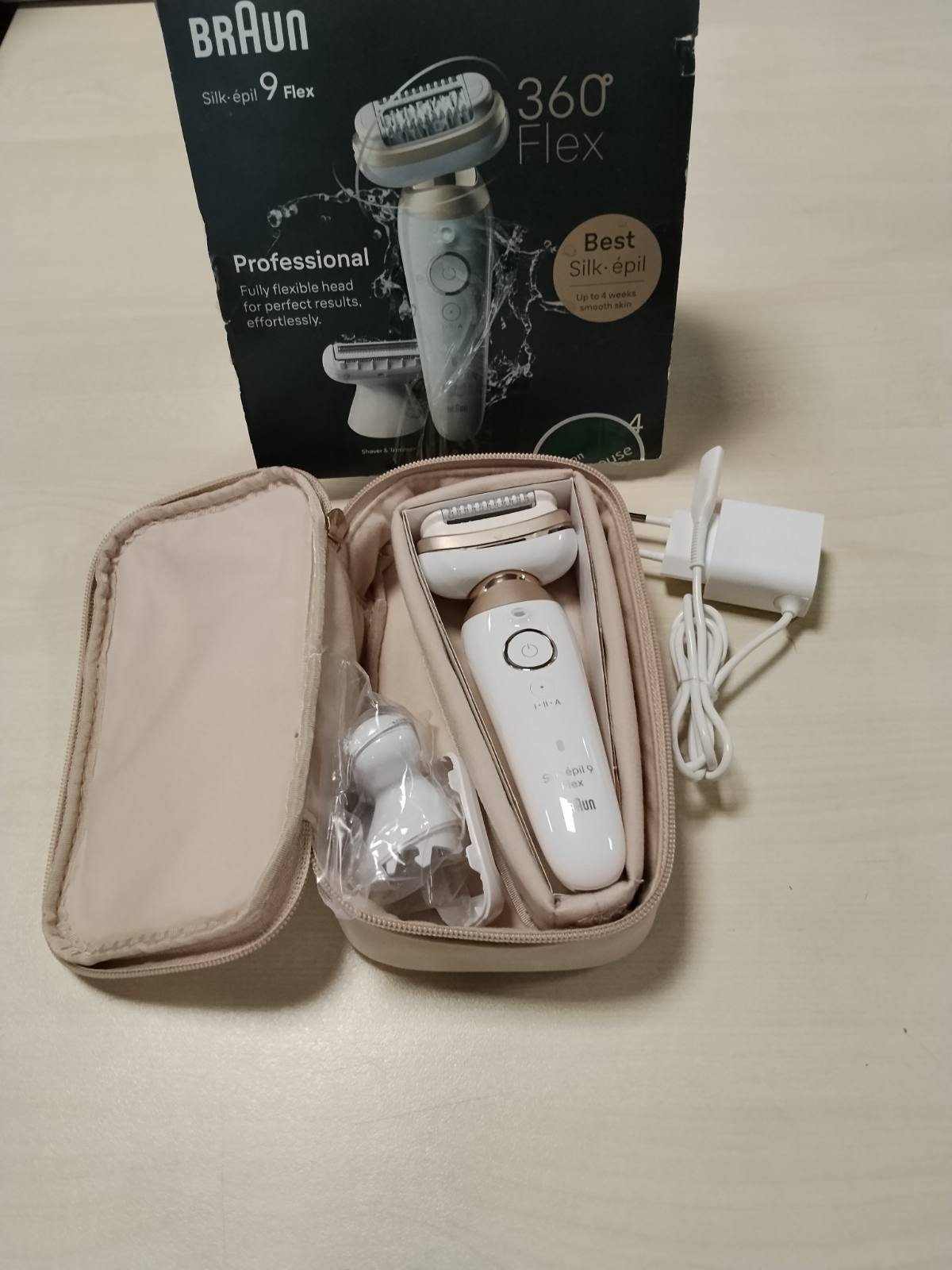 289410 - BRAUN Depilator elektrik Silk-épil 9 9-041, Kokë fleksibile 360°, e papërshkueshme nga uji, pa tel, komplet për heqjen e qimeve