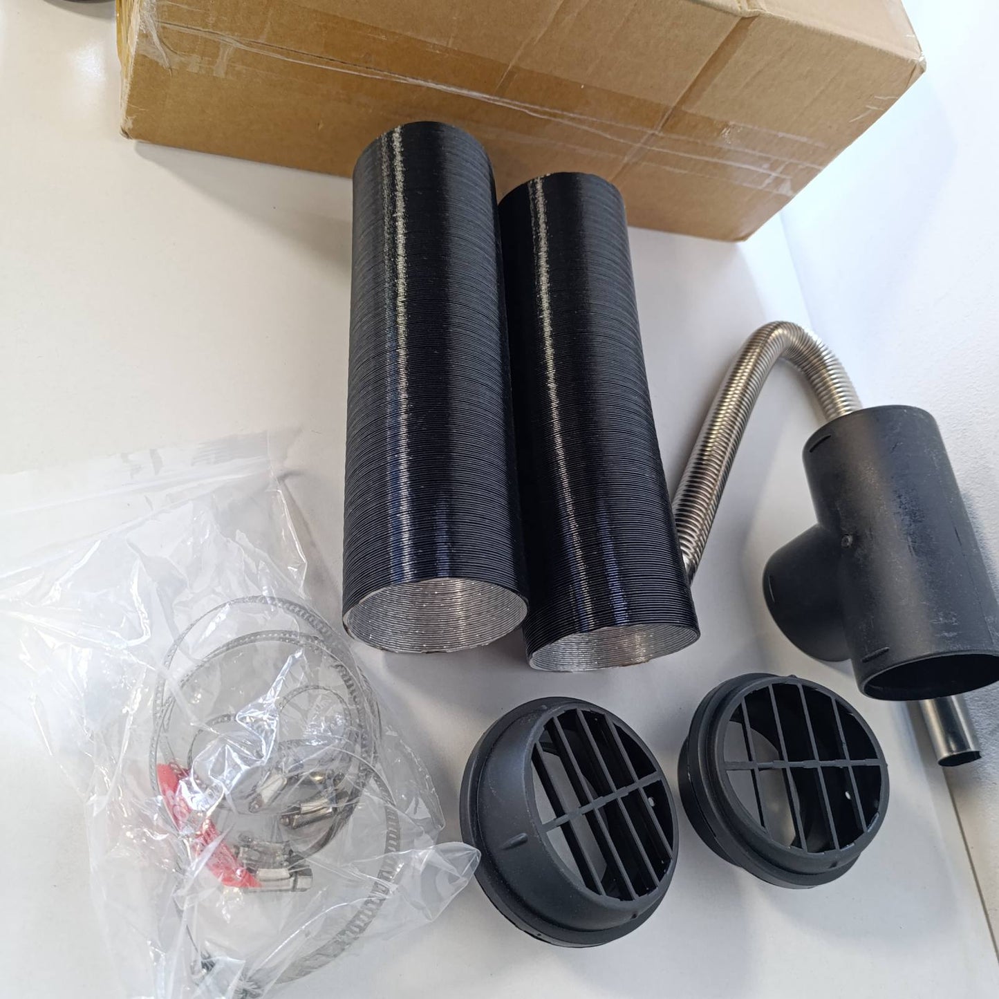 288987 - VEVOR Kit tubi për ngrohës nafte, kanal ajri 75 mm, tub shkarkimi çeliku inox 25 mm, 2 kanale ajri