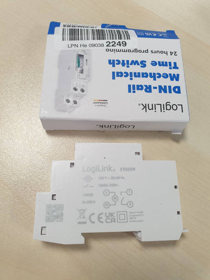322551 - LOGILINK LogiLink ET0009 ET0009-DIN-RAIL - Kohëmatës mekanik për ndërrimin e pajisjeve, me mbrojtje