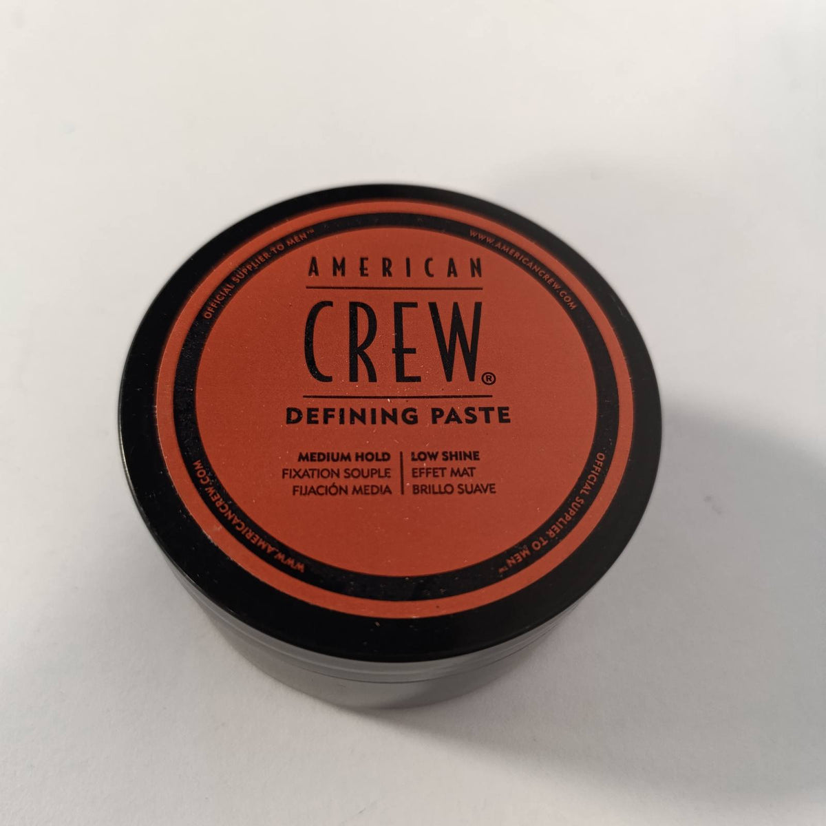 297501 - AMERICAN CREW Pastë Definuese për Flokë për Burra - Dyllë - Mbajtje e Mesme - Shkëlqim Natyral - 85g