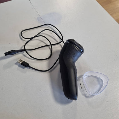 305764 - PHILIPS Seria Shaver 3000X – Makinë rroje elektrike për burra, ngjyrë e zezë, rroje e lagësht dhe e thatë, teknologji SkinProtect, prerës mjekre që hapet (Modeli X3001/00)