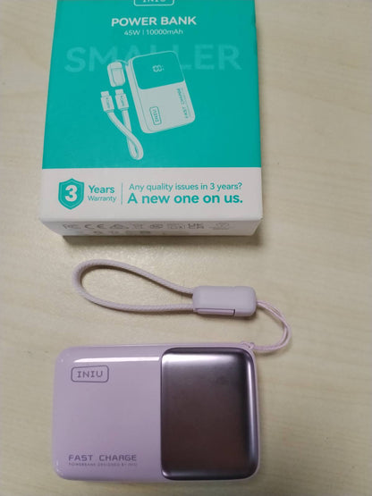305194 - INIU Ultra Mini Powerbank, Karikim i Shpejtë 10000mAh 45W me Kabllo USB C