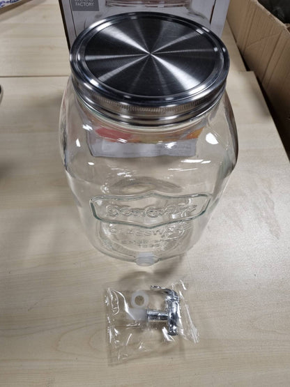 314106 - HOME DECO FACTORY DISPENSATOR PIJESH PËR QELQI 8L ME RUBINET TRANSPARENT