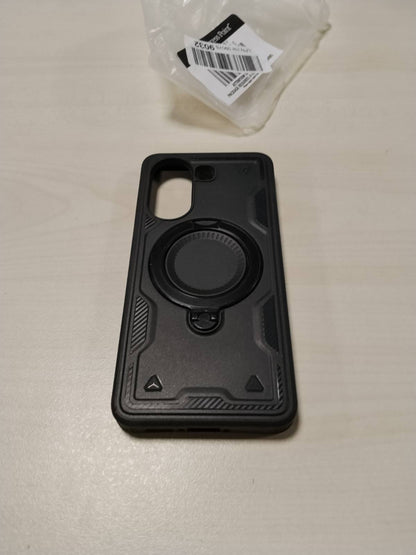 305625 - MBULESE PANXCASE për Xiaomi Poco X7 Pro 5G - Mbajtëse unaze metalike ushtarake, mbrojtëse magnetike ushtarake që rrotullohet 360°, rezistente ndaj goditjeve (e zezë)