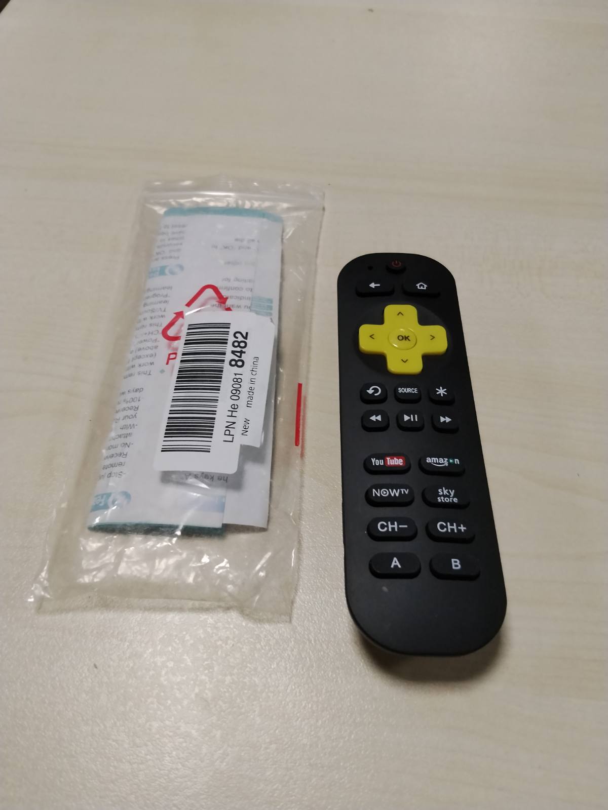 305603 - Gvirtue Telekomanda Zëvendësuese për Now TV Smart Box e Përputhshme me Media Player-in Transmetues Now TV HD, Roku Box 1/2/3/4 (LT HD XD XS XDS), N100HD, Roku Express/+, Premiere/+, Ultra
