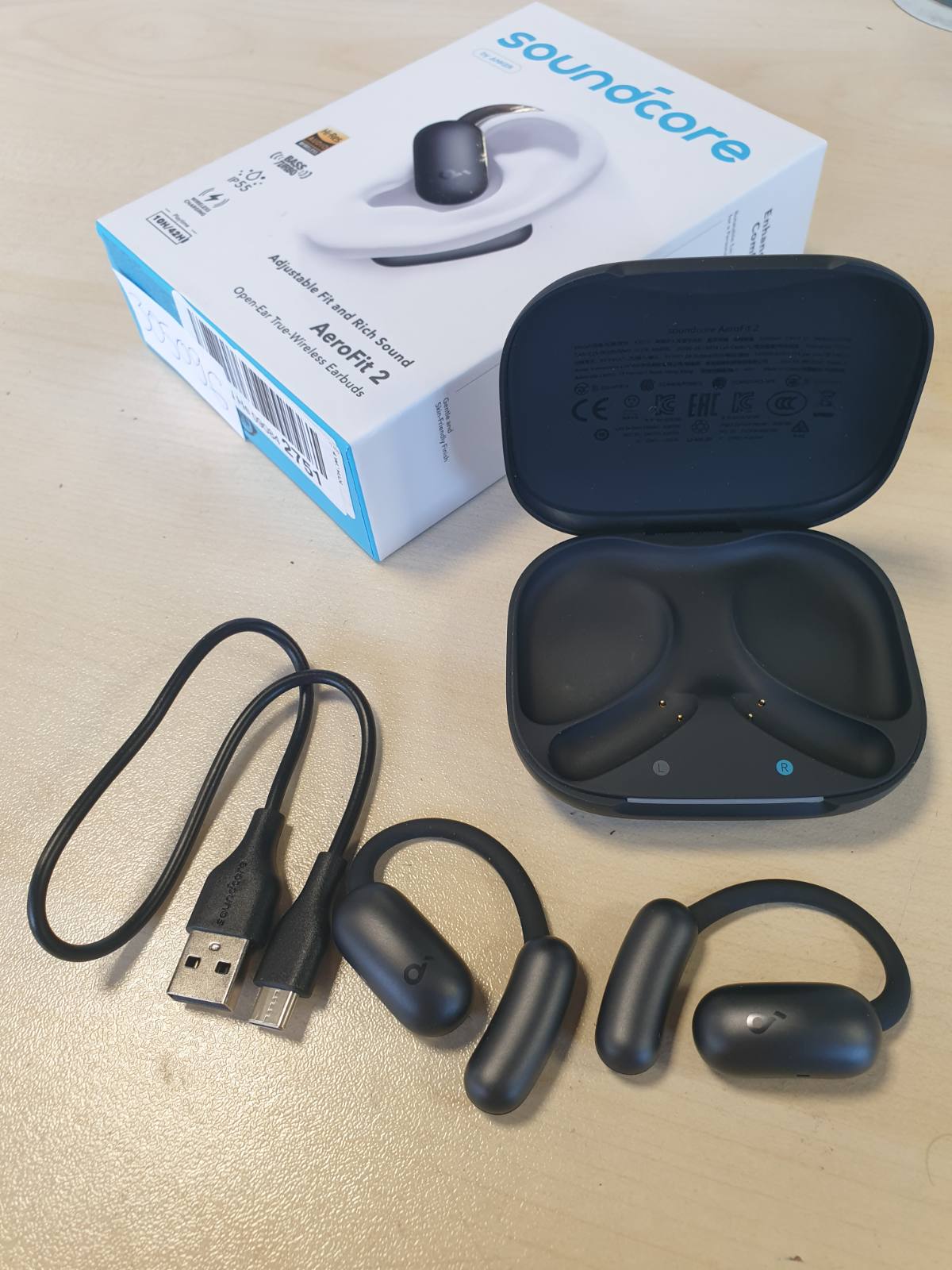 305096 - ANKER Soundcore AeroFit 2 Kufje me Vesh të Hapur, Përkthim me AI, IP55