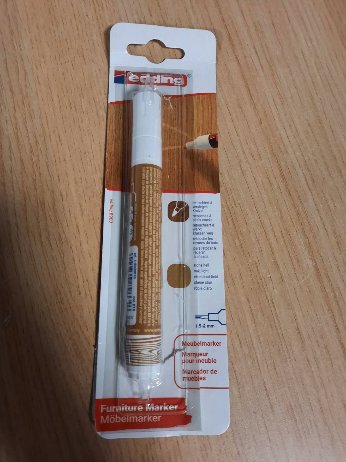 309252 - Edding 8900 Shënues mobiljesh, lisi i çelët, majë e rrumbullakët 1.5-2 mm, për heqjen dhe korrigjimin e gërvishtjeve