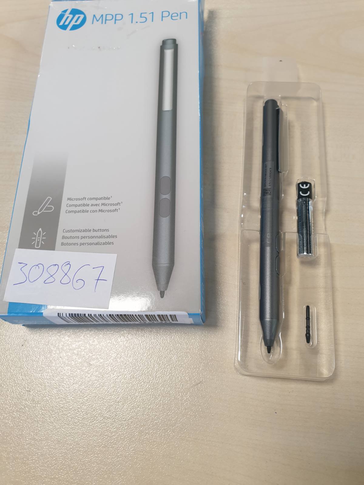 308867 - HP Stilolaps MPP 1.51 për PC dhe Tablet, majë precize, butona të personalizueshëm, 1 majë e zëvendësueshme, argjendi