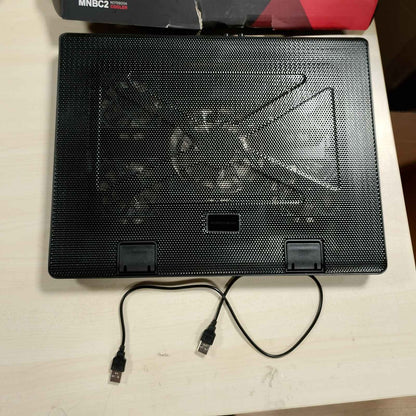 305361 - MARS GAMING MNBC2 - Bazë Ftohëse për Laptop deri në 17.35", 5 Ventilatorë Ultra të Qetë, Ndriçim LED i Kuq, 2 x USB 2.0, E Zezë dhe e Kuqe