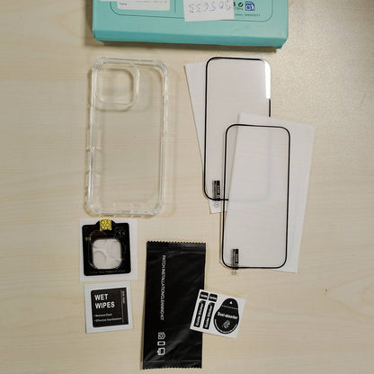 305633 - DIDADI Set Gjerdanësh Telefoni 5 në 1 për iPhone 16 Pro, Mbrojtëse Gjerdani me Rripa + Mbrojtëse Transparente + 2 Mbrojtëse Ekrani + Xham Mbrojtës për Kamerën, Mbrojtëse me Lidhës (Ar, iPhone 16 Pro)