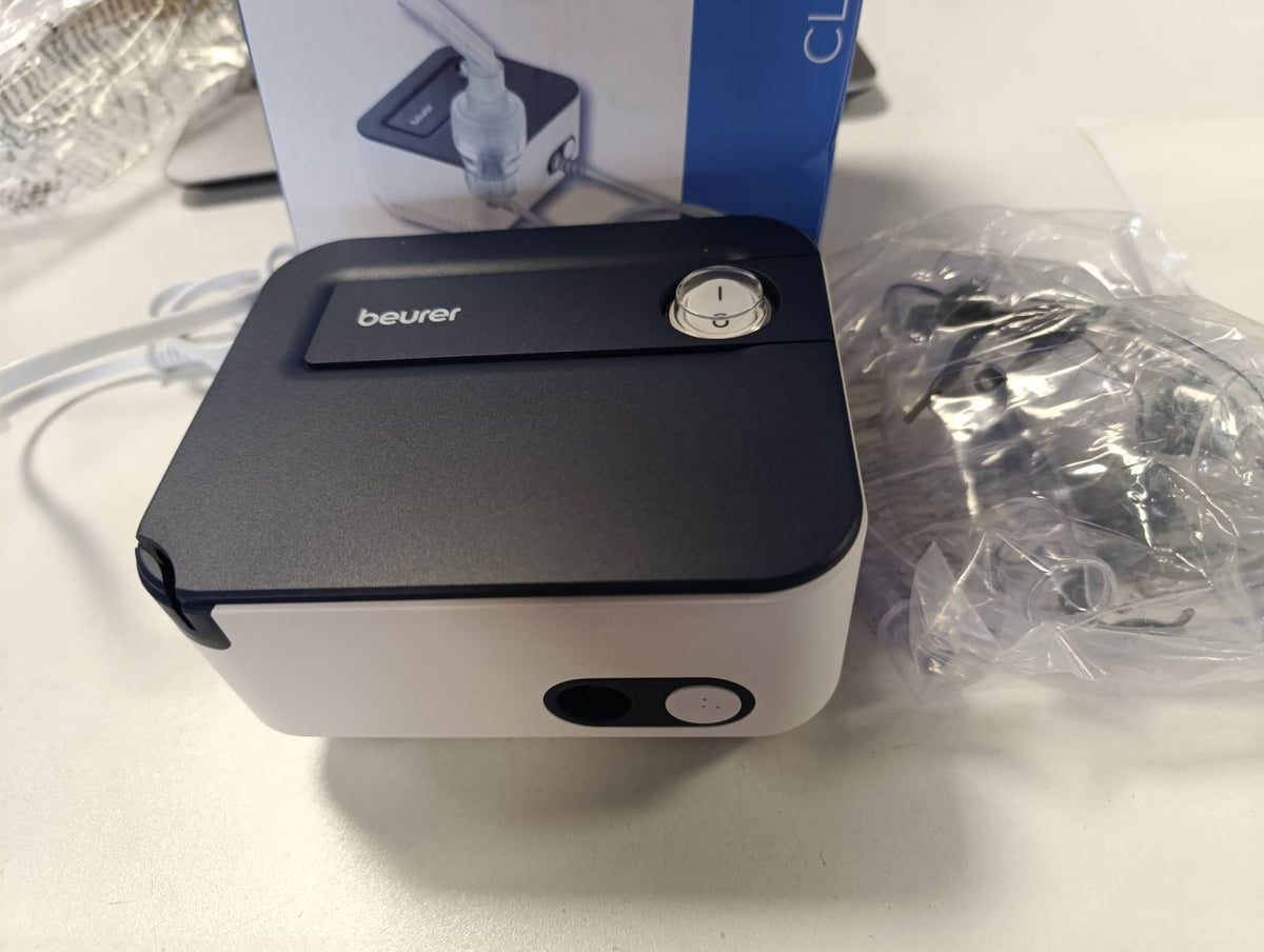 305867 - BEURER Inhalator IH 16, pajisje inhalimi për fëmijë dhe të rritur, për ftohjet dhe sëmundjet respiratore, dizajn kompakt, blu/e bardhë