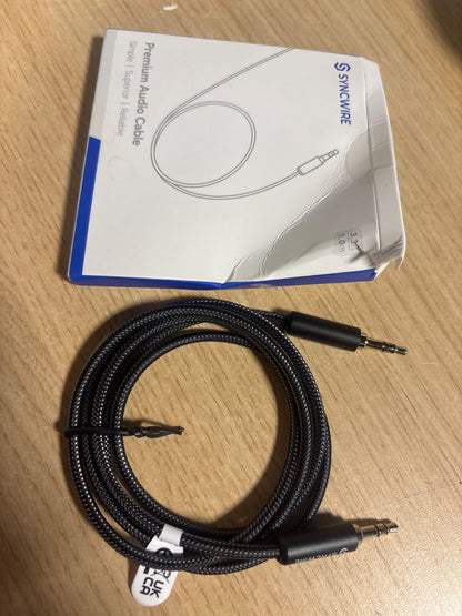 293553 - Kabllo audio AUX Syncwire 3.5 mm (3 m) – kabllo audio mashkull-mashkull me mbështjellje najloni.