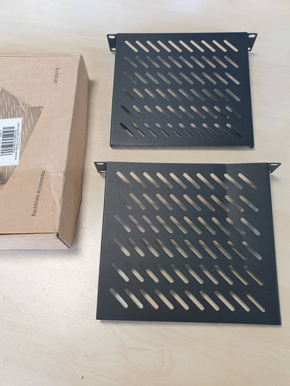 305238 - GEEEKPI Rafti i rafteve të serverave me 2 copë 1U – Raft kantilever i ventiluar 10 inç, 200 mm i thellë, i përshtatshëm për kabinetet e serverave 10 inç dhe kabinetet e rrjetit DeskPi RackMate T1/T0 (i zi)