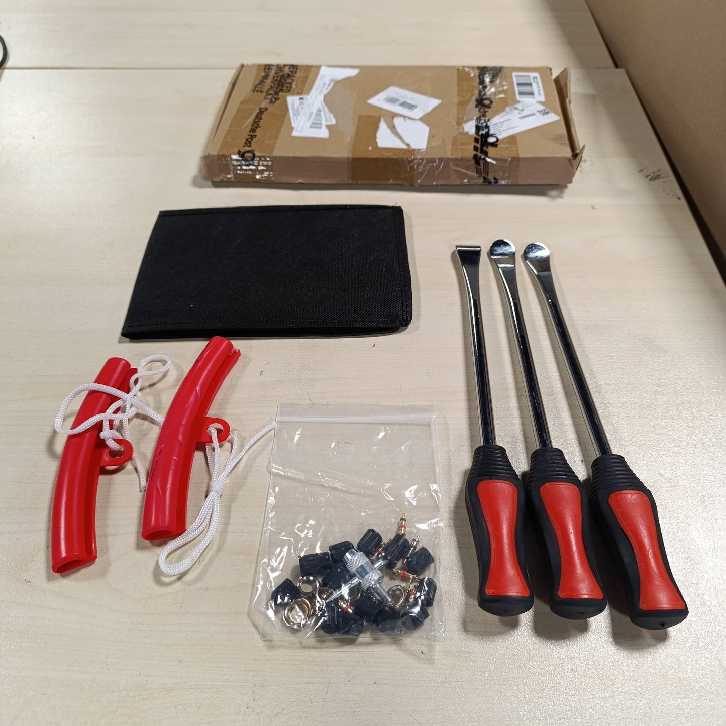 322599 - LPZMPZ Set Veglash Montimi Gomash 27 Pjesë me 3 Mbrojtëse Rrotash, Mjet Levash Montimi për Goma Motoçikletash, Skuterësh Elektrikë, Biçikletash dhe Makinash
