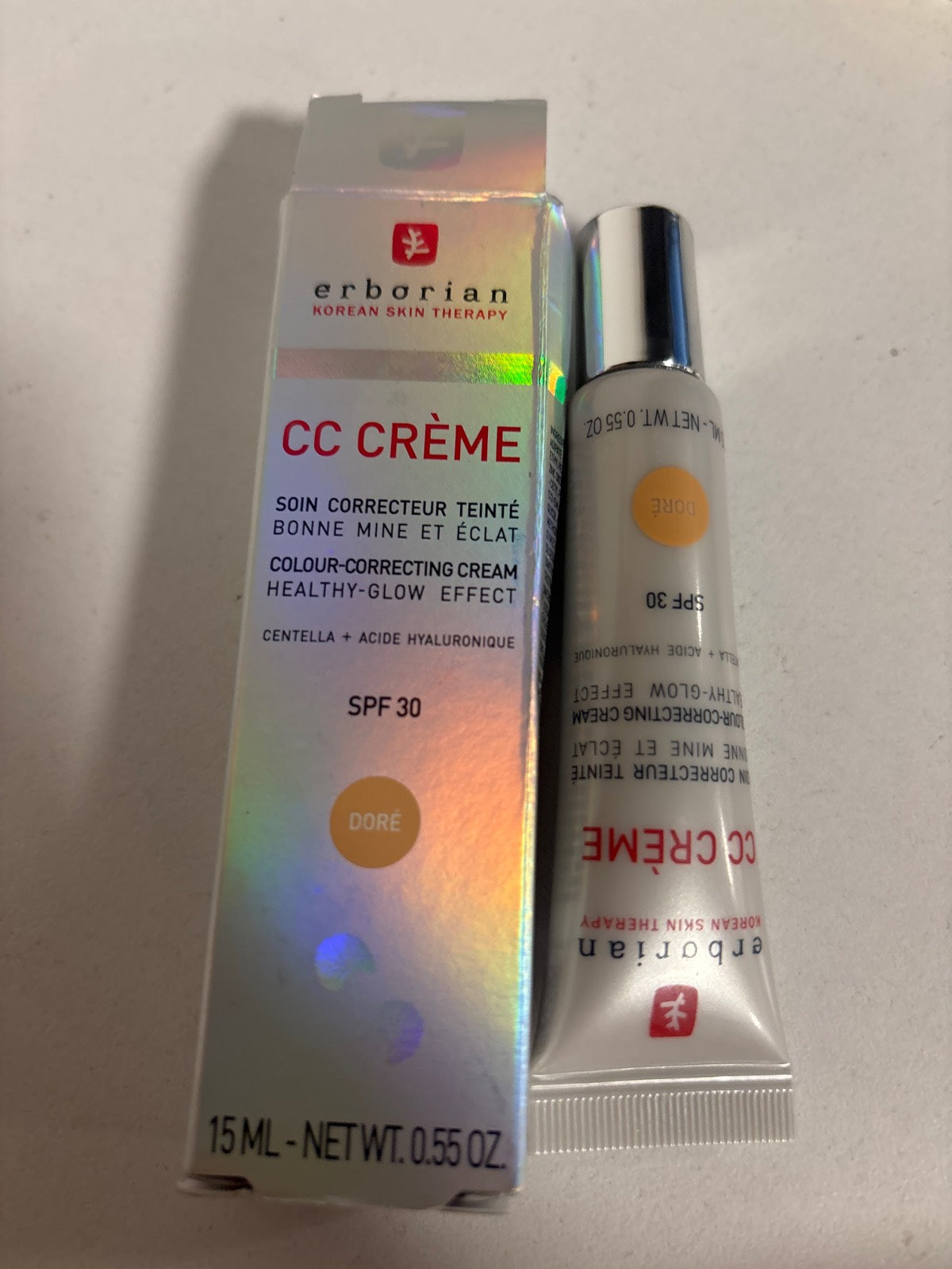 321561 - ERBORIAN - Krem CC me Centella Asiatica - Krem dhe Grim për Fytyrën me Përkufizim të Lartë - Mbrojtje nga Dielli SPF 30 - Doré 15 ml