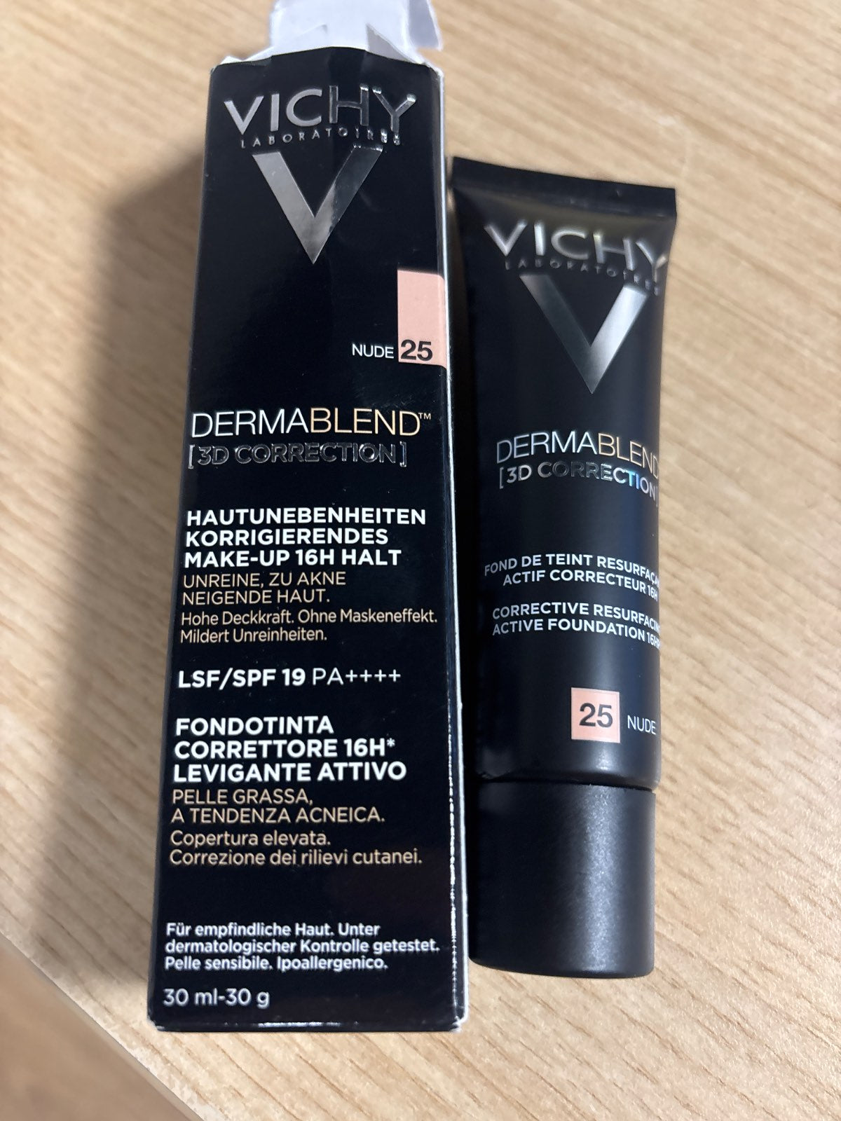 321309 - VICHY Dermablend [3D Korrigjim], 30 ml, Grim për Korrigjimin e Lëkurës, Fondatinë për lëkurë me njolla dhe të prirur ndaj akneve, Nuanca: 25 nude