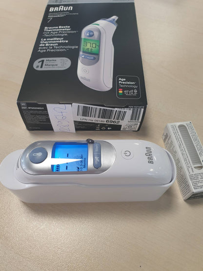 289642 - BRAUN ThermoScan 7 BRAIRT6520 - Termometër veshi - Teknologjia e Precizionit Age - Ekran dixhital me kodim ngjyrash - Miqësor për foshnje dhe fëmijë të vegjël