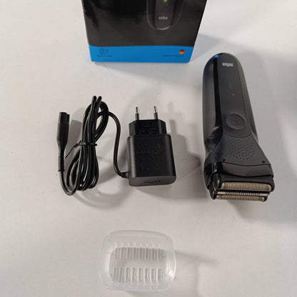 296636 - BRAUN Makinë rroje elektrike Series 3 300S, fletë metalike, gri, e papërshkueshme nga uji, tehe fleksibël, 5 krehëra, prerës qendror
