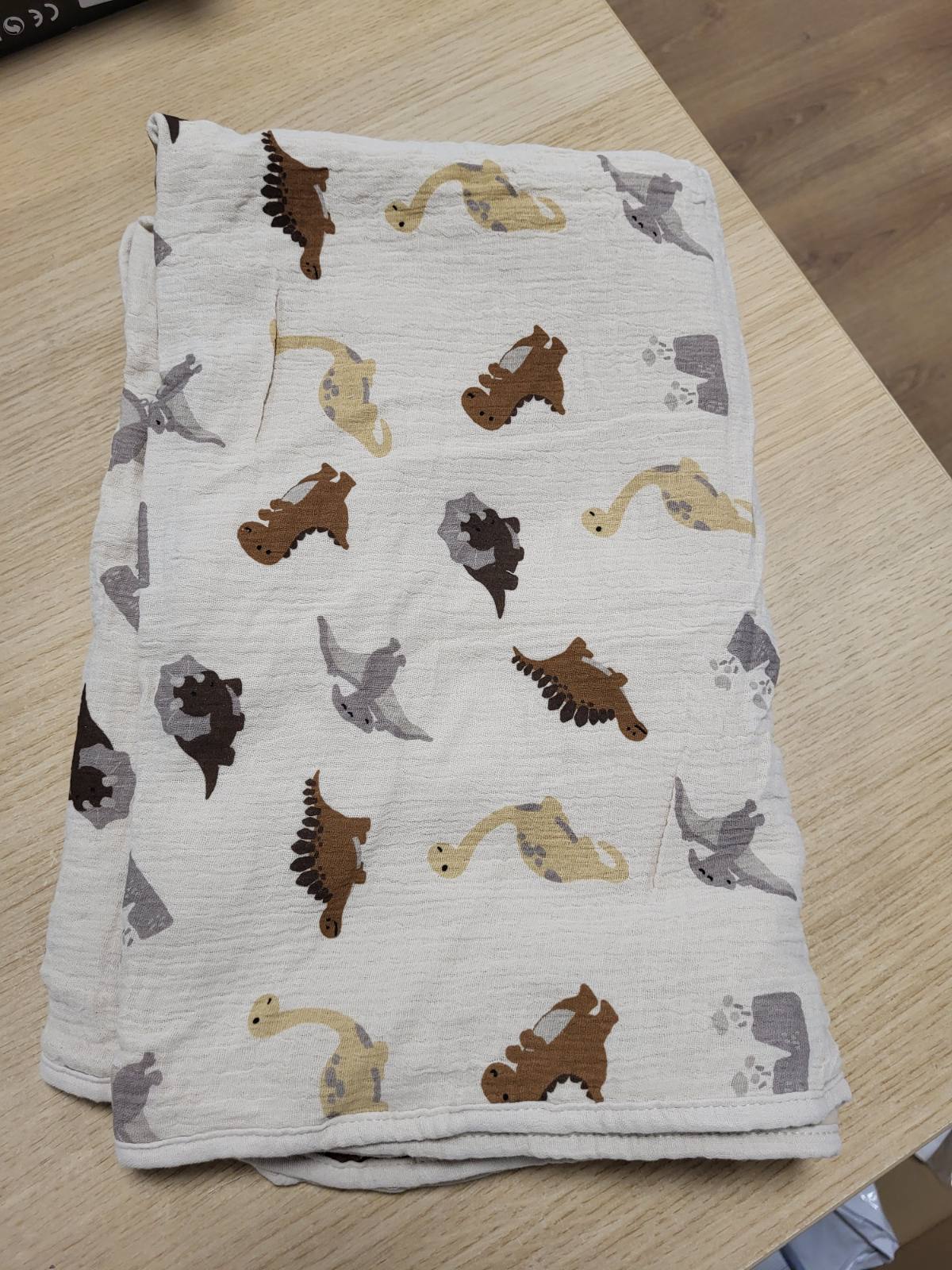 321810 - Batanije Susurration për Foshnje prej Pambuku, për të Porsalindurit, Dyshek i Butë Zvarritjeje 75x100 cm, Minky për Përqafime për Fëmijë (Dinosaur)