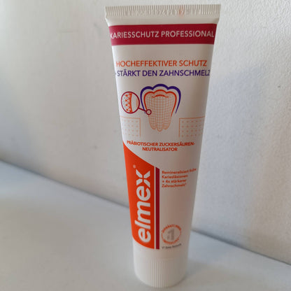 290495 - ELMEX Pastë dhëmbësh për mbrojtjen profesionale të kariesit, 75 ml - pastrim mjekësor i dhëmbëve me neutralizues të acidit të sheqerit