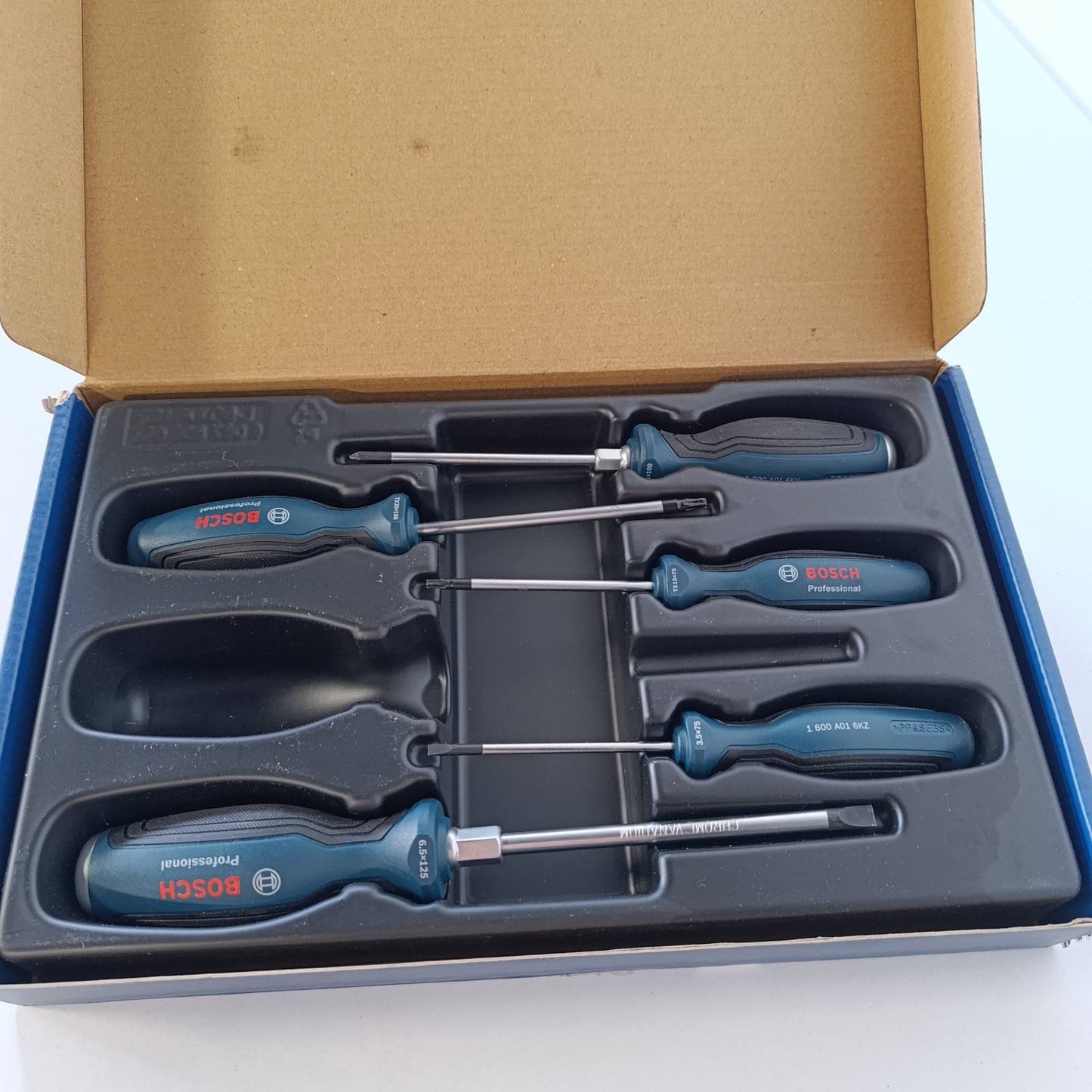 322393 - BOSCH Set kaçavidash PRO Torx, 6 copë (Torx, çelik S2, përfshin T10x75, T15x75, T20x100, T25x100, T30x125, T40x125)