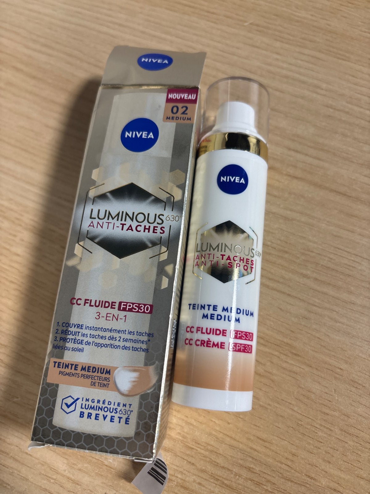 302113 - NIVEA Luminous 630 CC Krem i lëngshëm SPF30, 40ml, për njolla të errëta, nuancë mesatare, kujdes për fytyrën