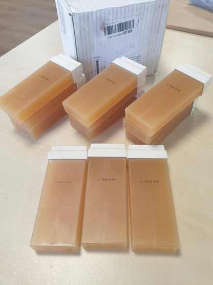 321377 - Epilwax Set me 12 rul me mjaltë për heqjen e qimeve, Gjerësi 100 ml, Mbushje me dyll Roll-on, për të gjitha llojet e lëkurës