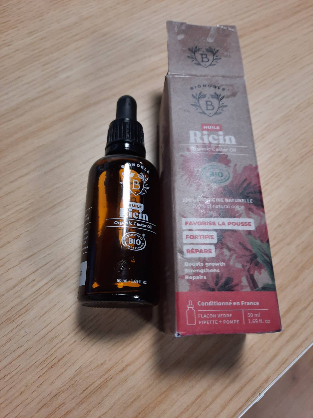 321836 - BIONOBLE Vaj ricini organik i shtypur në të ftohtë - Flokë, qerpikë, vetulla - 50 ml
