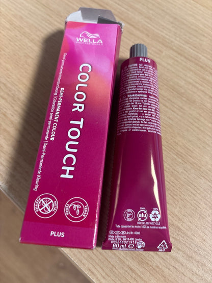 321862 - WELLA PROFESSIONALS Ngjyrë Color Touch Plus 55/03 Kafe e Çelët Natyrale e Artë, 60 ml, Gjysmë-e përhershme, Vegane, Pa amoniak, Pastrues metali, 70% mbulim të thinjave, 28 larje