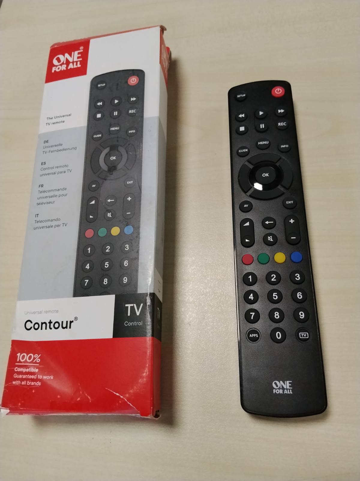 310233 - CONTOUR Telekomandë universale TV URC1210, Kontroll i TV/Smart TV, e zezë
