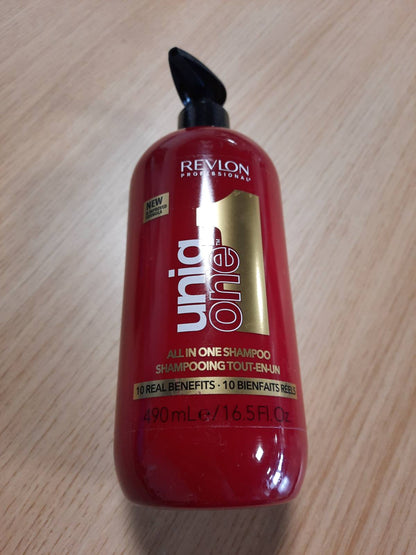 303254 - REVLON PROFESSIONAL - Shampo dhe balsam UniqOne 2-në-1, 490 ml, kujdes për të gjitha llojet e flokëve