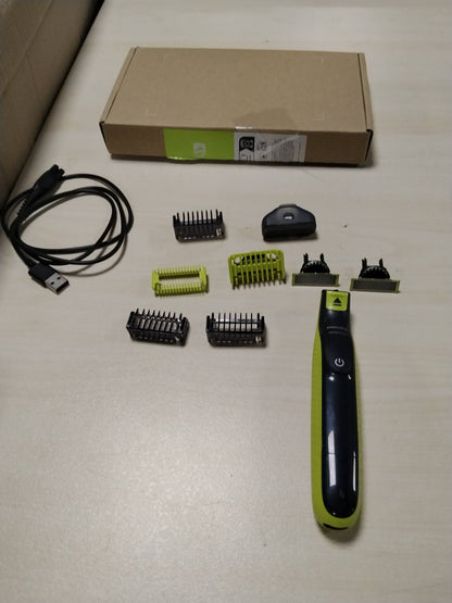 301757 - PHILIPS Prerës elektrik OneBlade 360 për fytyrën dhe trupin, makinë rroje, 3 tehe 360, 3 krehër mjekre (1, 3, 5 mm), QP2824/31