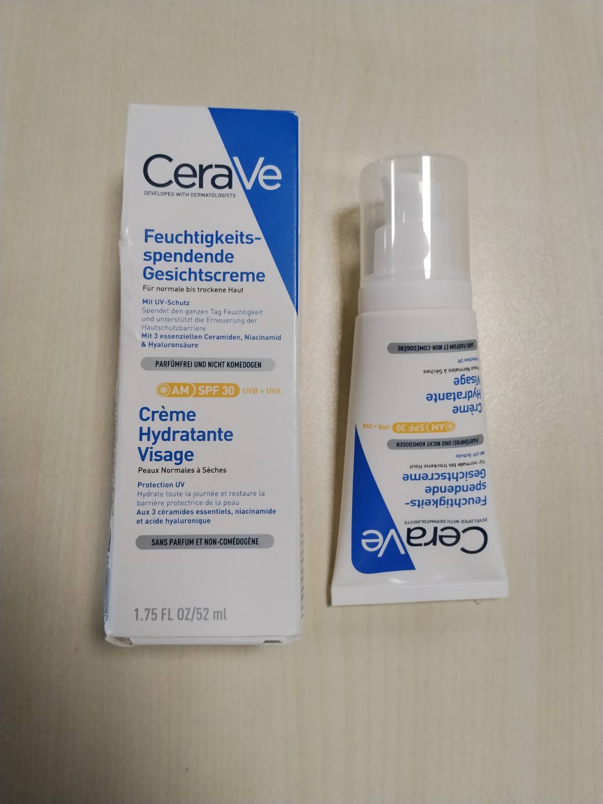 321877 - CERAVE Krem për fytyrën me SPF 30, 52ml, për lëkurë normale deri të thatë, pa aroma dhe parabene