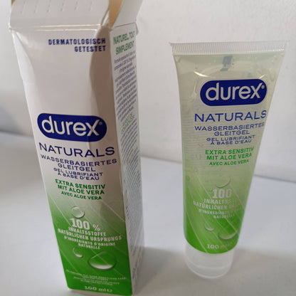 321953 - DUREX - Lubrifikant Naturals Extra Sensitive, 100% natyral me ekstrakt Aloe Vera, testuar dermatologjikisht, miqësor ndaj pH, 100 ml