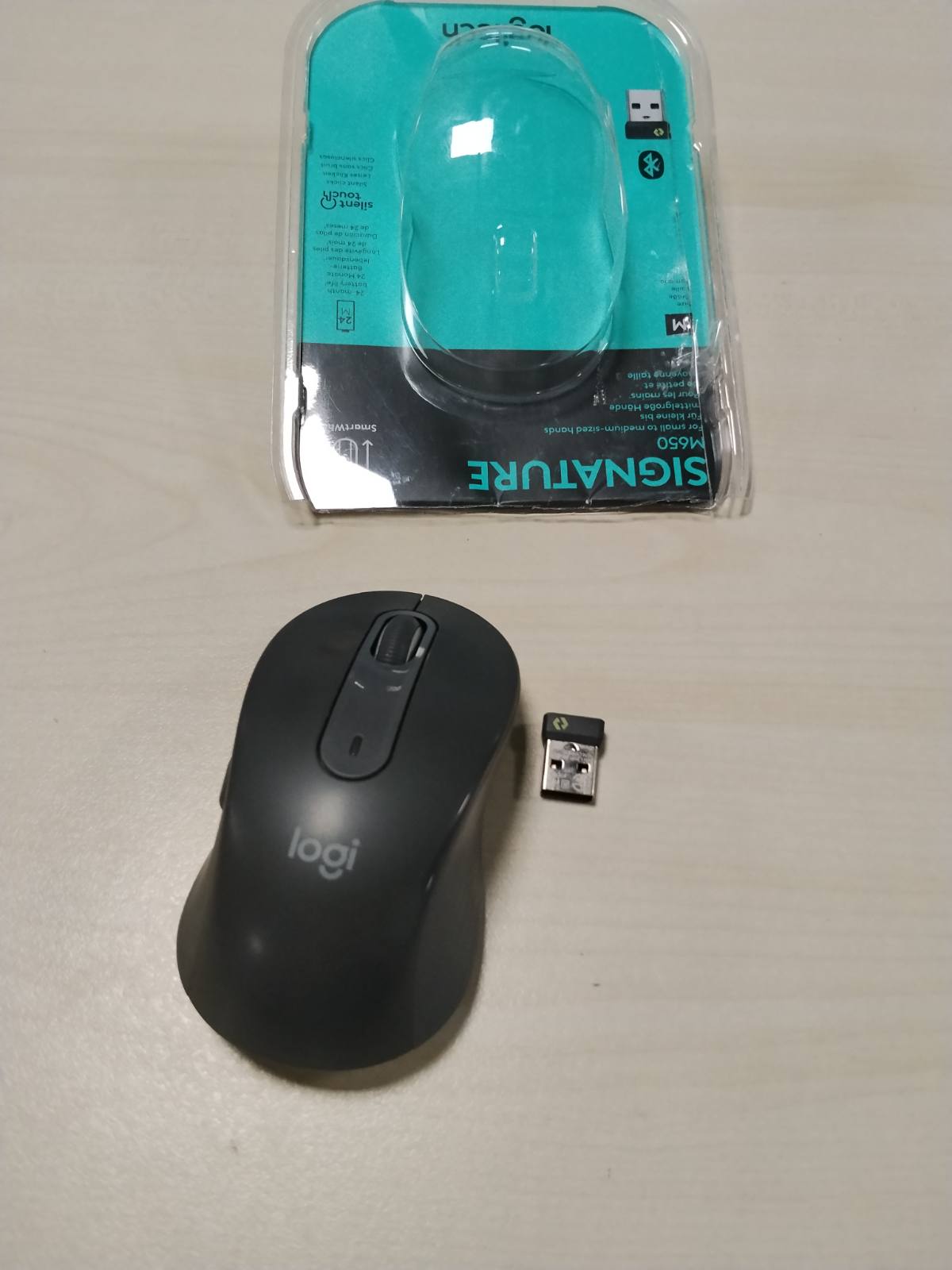 309902 - LOGITECH Maus pa tel Signature M650, për duar të vogla dhe të mesme, jetëgjatësi baterie 2-vjeçare, klikime të heshtura, butona anësorë të programueshëm, Bluetooth, PC/Mac/Shumë pajisje/Chromebook, Gri