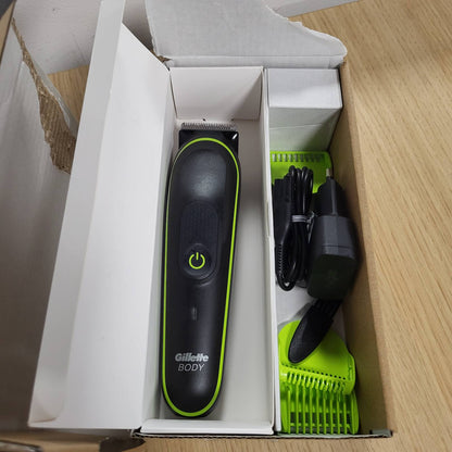 296740 - GILLETTE Labs i3 Makinë prerëse për trupin + intim për meshkuj, E zezë/e gjelbër