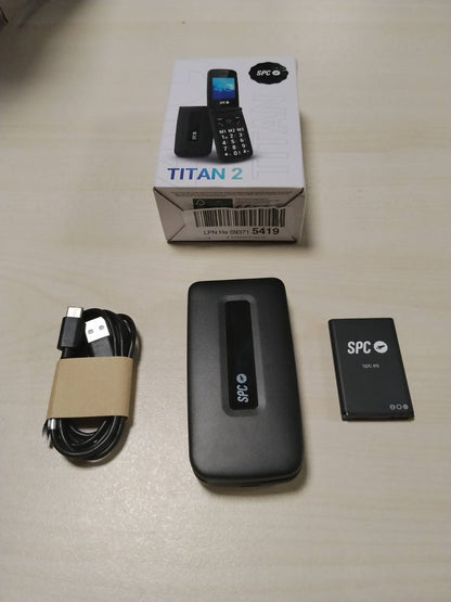 295684 - SPC TITAN 2 - Telefon për të moshuar, Butona të mëdhenj, 4G, i zi