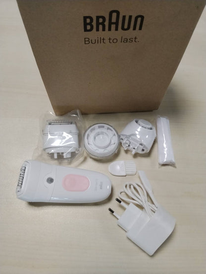 320906 - BRAUN Depilator elektrik për femra Silk Epil 5, 5-060, i bardhë dhe rozë flamingo
