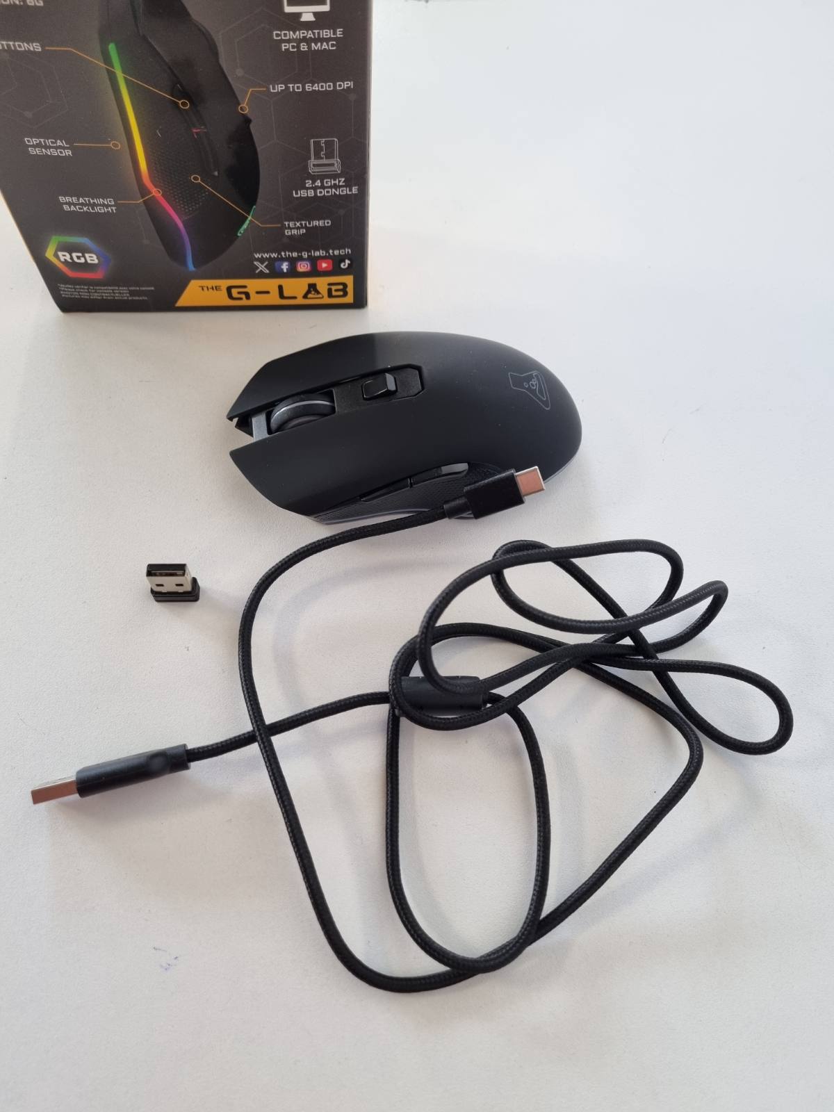 305546 - G-LAB Kult Helium WL - Souris Gamer pa Fil 6400 DPI RGB