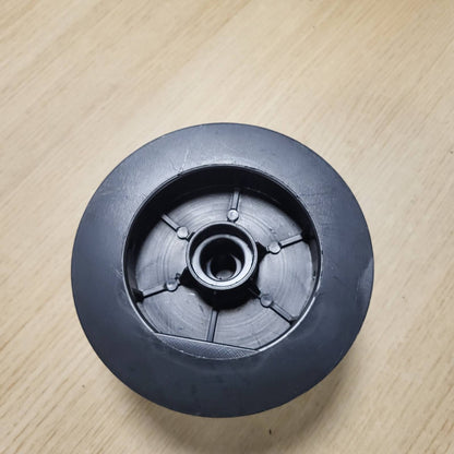 335480 - RROTULLË DISKU PREJ NAJLONI TË ZI AMIG PËR KUSHINETËN E BOSHTIT TË GRILAVE, NGJYRË E ZEZË, PËR RRIP 18 MM, TUB 42 MM DHE TESTUES ALUMINI, DIAMETËR 140 MM