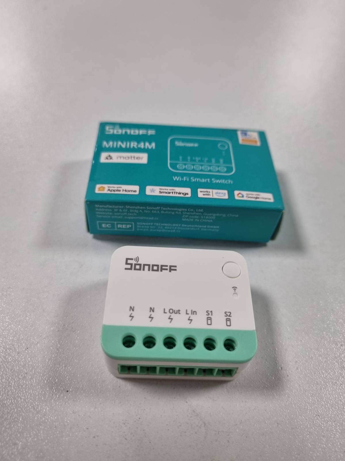335039 - SONOFF - Ndërprerës inteligjent me rele WiFi MINIR4M Matter, Modul DIY, Ndërrues WiFi 2-kahësh, Ndërrues drite inteligjent për shtëpi, i pajtueshëm me Apple Home, Alexa, Google Home, IFTTT, eWeLink Web, kërkon tela neutrale