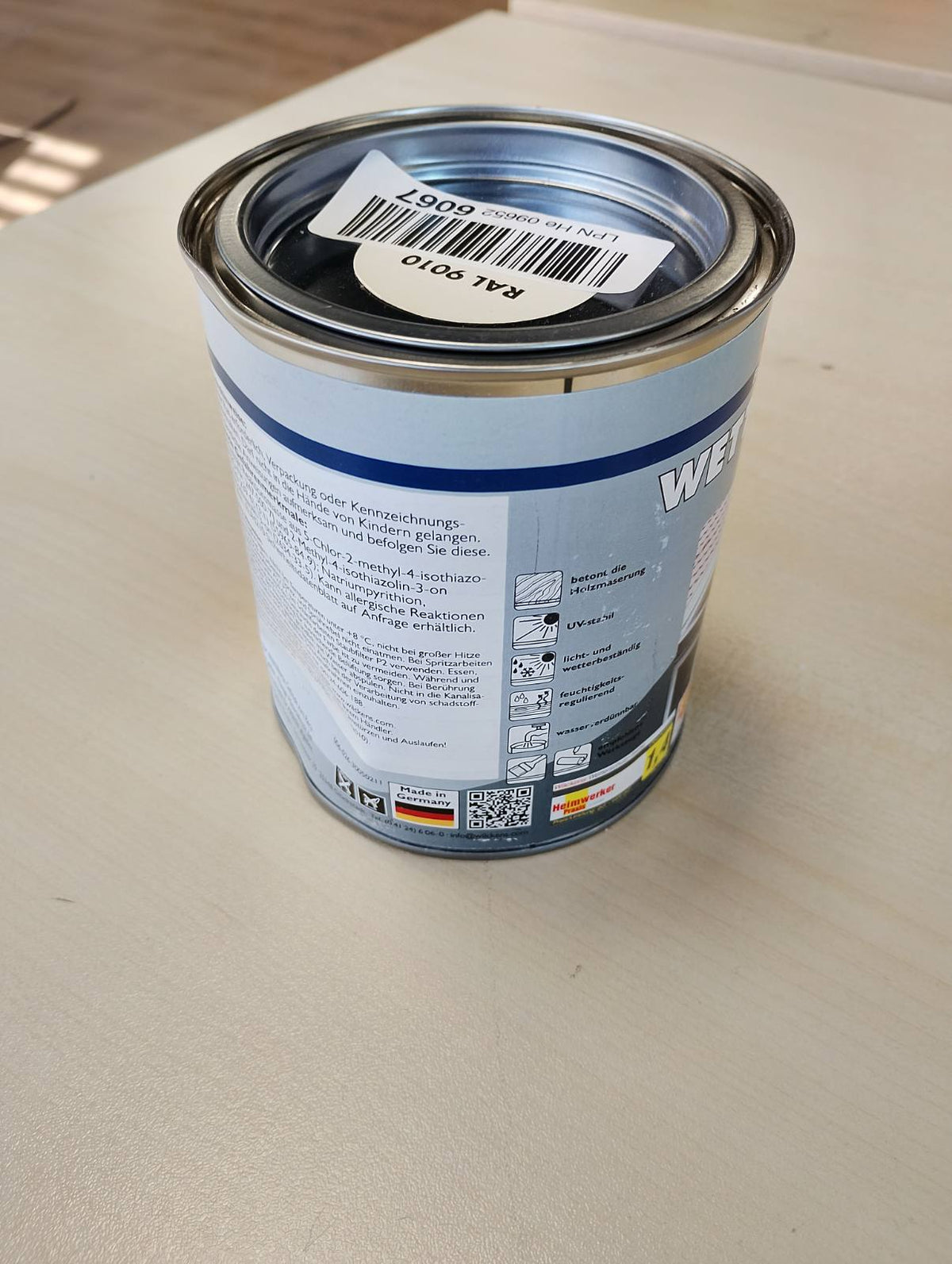 314777 - WILCKENS Bojë rezistente ndaj motit, saten, 750 ml, RAL 9010, E bardhë e pastër