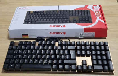 308678 - CHERRY KC 200 MX, Tastierë Mekanike, QWERTZ Gjermane, MX2A E Kuqe e Heshtur, E Zezë
