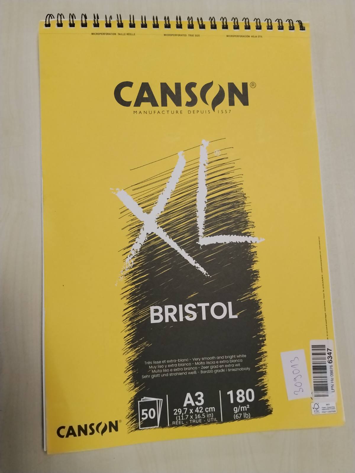 309013 - CANSON XL Album Bristol 50 fletë A3 180gsm - Shumë i bardhë
